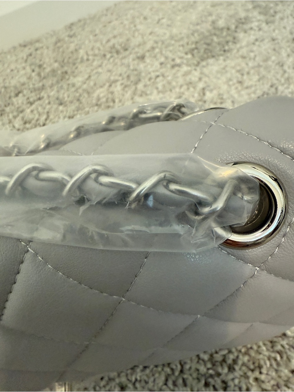 INSPIRED…. Quilted Leather Shoulder Bag - Gray - Picture 4 of 7